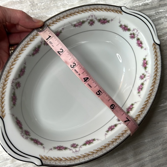 RC SERVING BOWL VTG 1960s PATTERN NORITAKE 564 VICTORIAN ROSES AND LAUREL TRIM - Picture 7 of 14